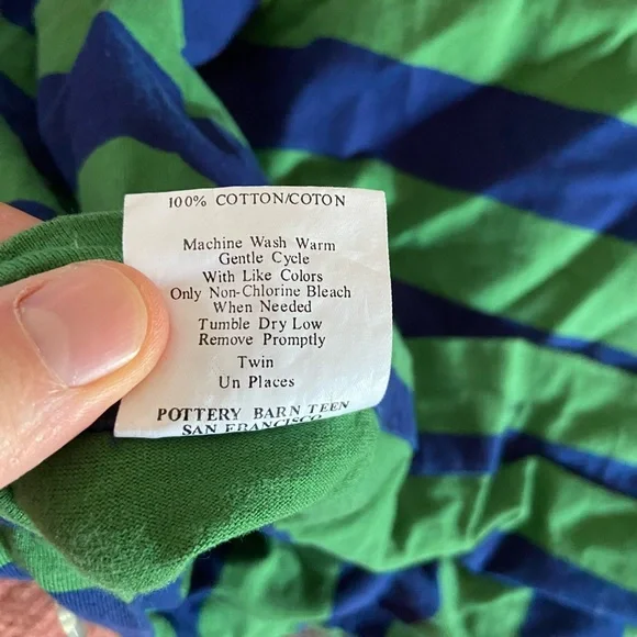 Pottery Barn PB Teen Twin Striped Duvet Cover - Picture 3 of 6